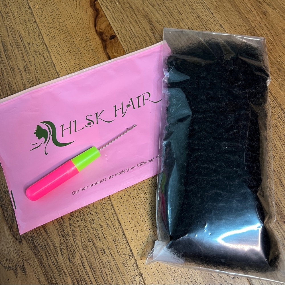 14-inch Afro Kinky Bulk Human Hair with Tool